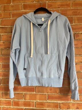 Glyder Light Blue Zip Hoodiee with White Drawstrings